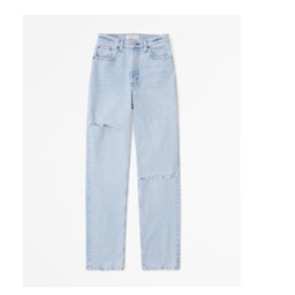 Abercrombie light destroy ultra high rise 90s straight Jean 28 long